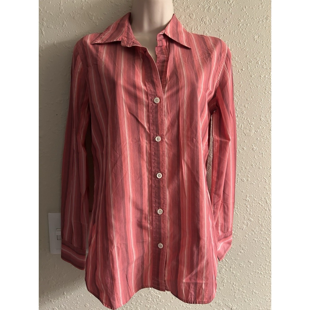 Small Banana Republic Button Front Stripe Top #1429*8 Excellent Condition